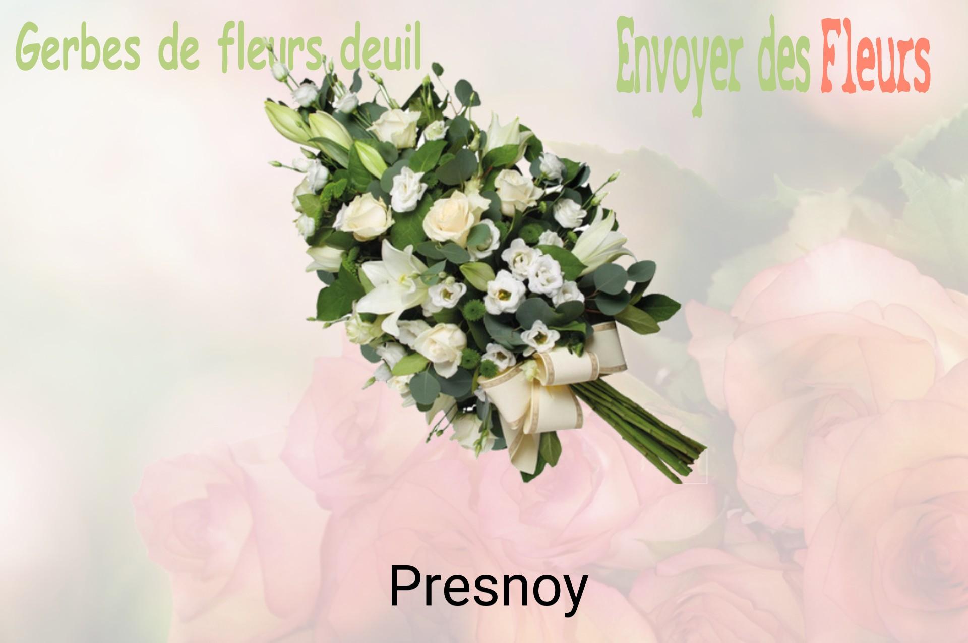 Gerbe de fleurs de deuil livrée à Presnoy